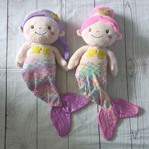 Mermaid Plush Doll Set - Pink and Purple
